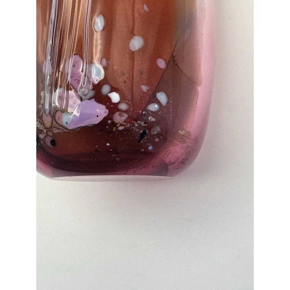 Vintage M. Rhys Williams 1988 Signed Studio Art Glass Bud Vase Hand Blown Glass